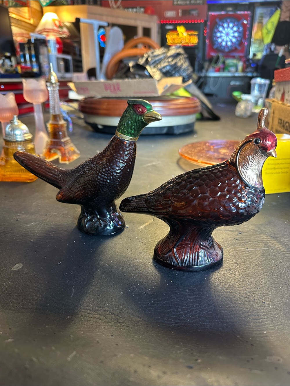 Vintage Pair of Avon after shave bottles- Pheasant and Quail